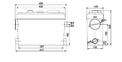 WL450B dimension drawing from the 2026 catalog